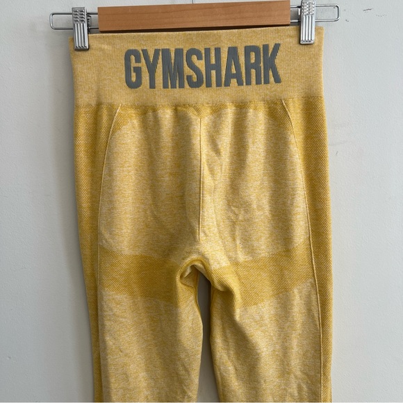 Gymshark Flex High Waisted Seamless Yellow Leggings Yoga Active Fitness Workout - Picture 5 of 6